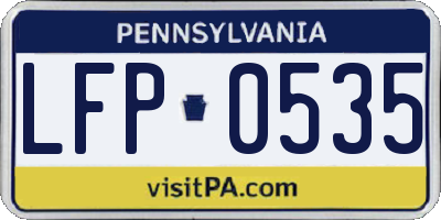 PA license plate LFP0535