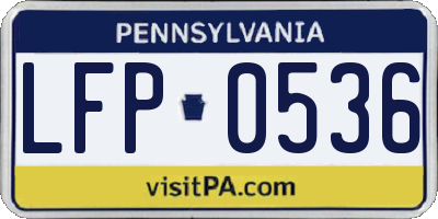 PA license plate LFP0536