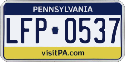 PA license plate LFP0537