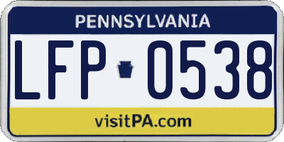 PA license plate LFP0538