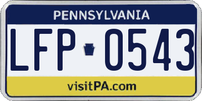 PA license plate LFP0543