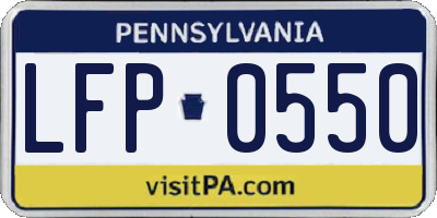 PA license plate LFP0550