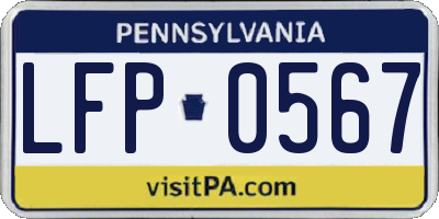 PA license plate LFP0567