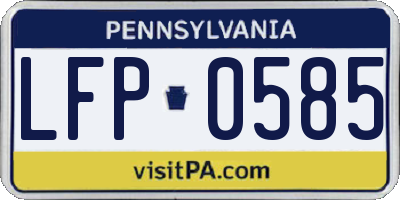 PA license plate LFP0585