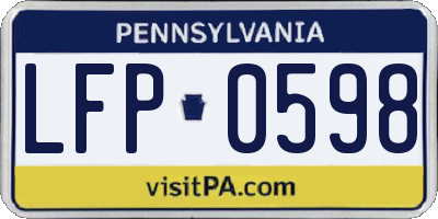 PA license plate LFP0598