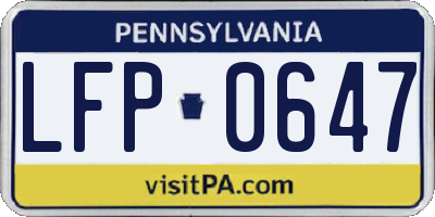 PA license plate LFP0647