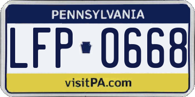 PA license plate LFP0668