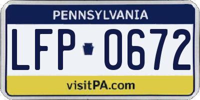 PA license plate LFP0672