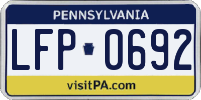PA license plate LFP0692