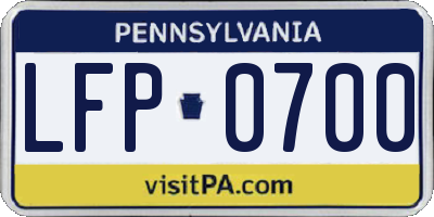 PA license plate LFP0700