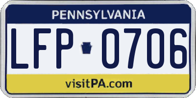 PA license plate LFP0706