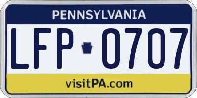 PA license plate LFP0707
