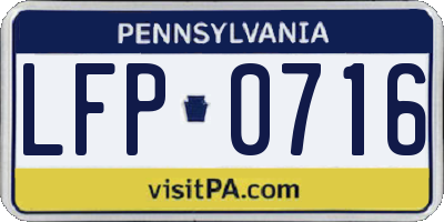 PA license plate LFP0716