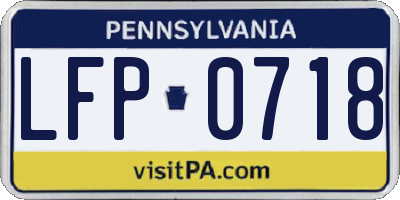 PA license plate LFP0718