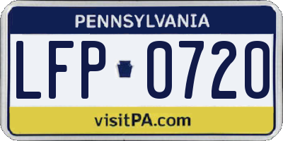 PA license plate LFP0720
