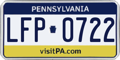PA license plate LFP0722
