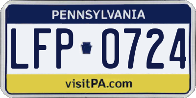 PA license plate LFP0724