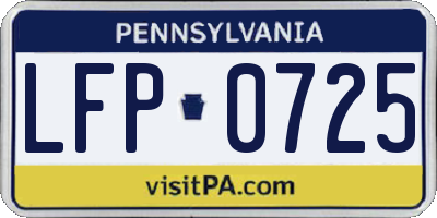 PA license plate LFP0725