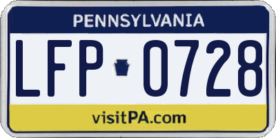 PA license plate LFP0728