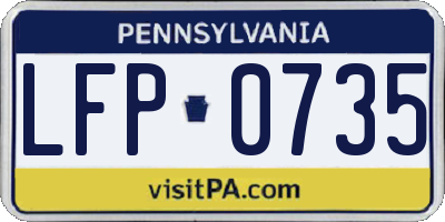 PA license plate LFP0735