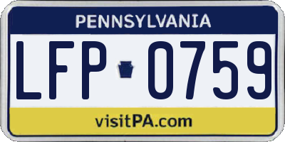 PA license plate LFP0759