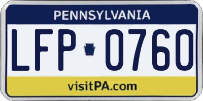 PA license plate LFP0760