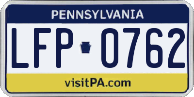 PA license plate LFP0762