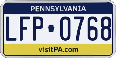 PA license plate LFP0768