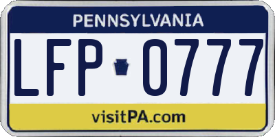 PA license plate LFP0777