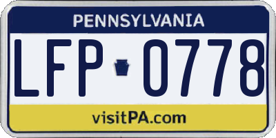 PA license plate LFP0778
