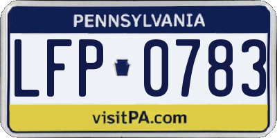 PA license plate LFP0783
