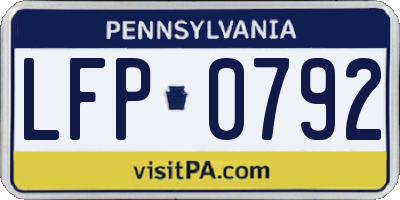 PA license plate LFP0792