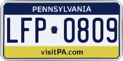 PA license plate LFP0809
