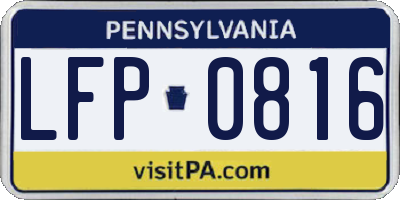 PA license plate LFP0816