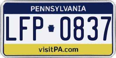 PA license plate LFP0837
