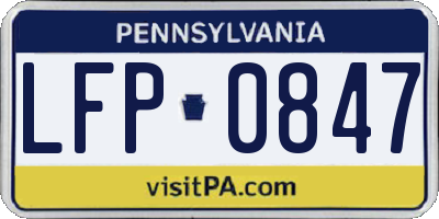 PA license plate LFP0847