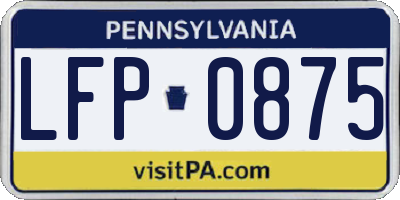 PA license plate LFP0875