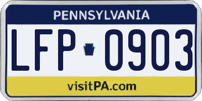 PA license plate LFP0903