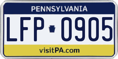 PA license plate LFP0905