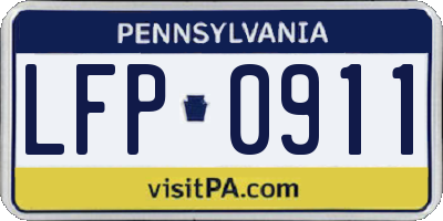 PA license plate LFP0911
