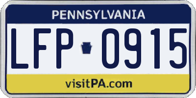 PA license plate LFP0915