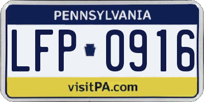 PA license plate LFP0916