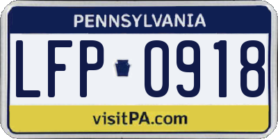 PA license plate LFP0918