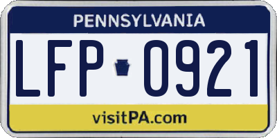 PA license plate LFP0921