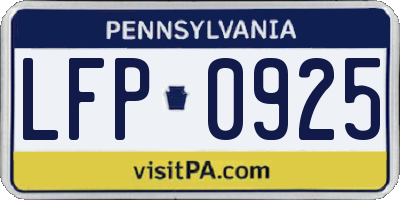 PA license plate LFP0925