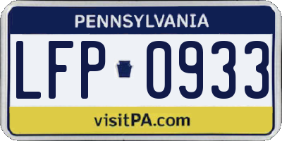 PA license plate LFP0933