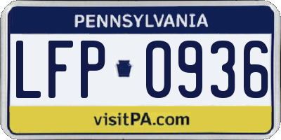 PA license plate LFP0936