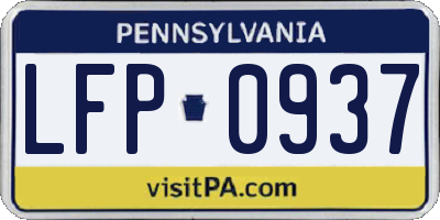 PA license plate LFP0937