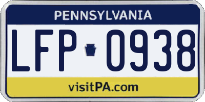PA license plate LFP0938