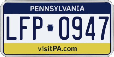 PA license plate LFP0947
